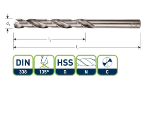 INDU SILVER SPIRAALBOOR DIN 338 4.5 MM