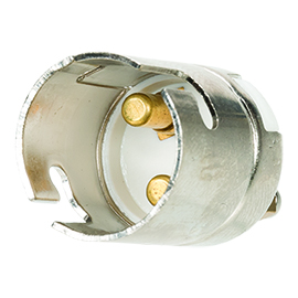 FITTING BA15S DUBBEL POLIG METAAL