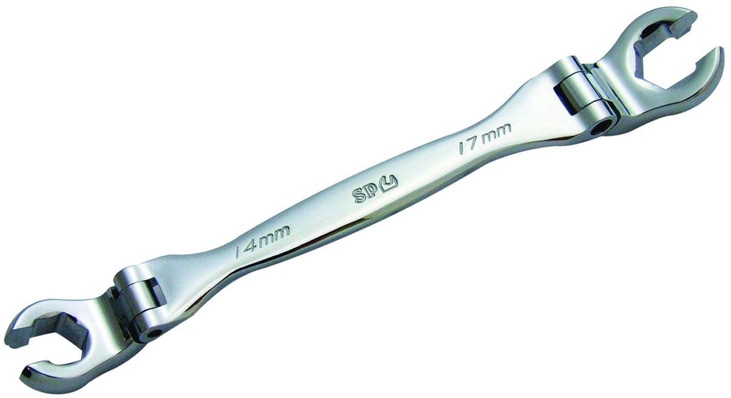 Teng Tools 19x22mm Double-End Flare Nut Wrench – Satin Chrome Vanadium, Offset Heads